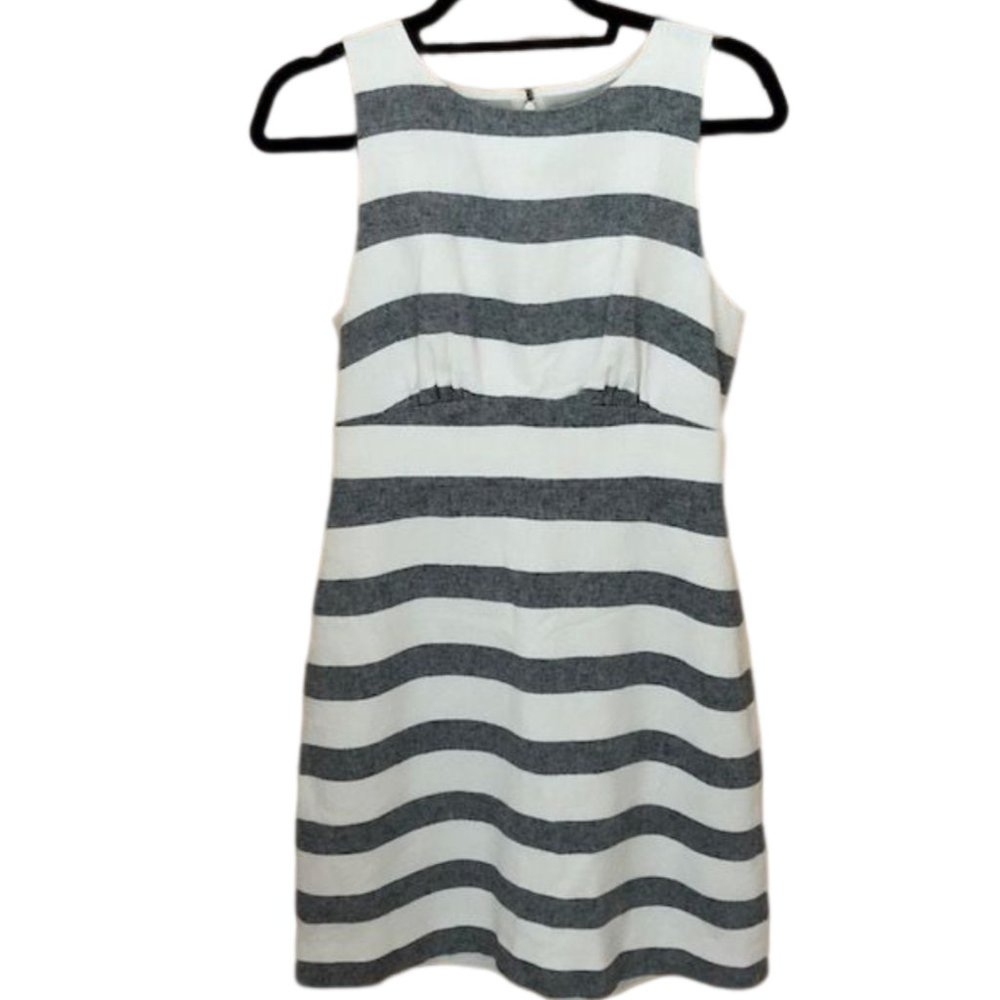 J. Crew Factory Navy and White Dress